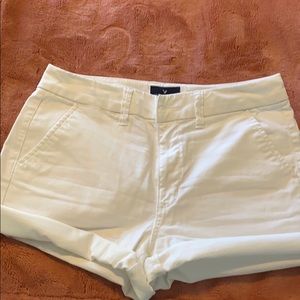 AE White Midi Hi Rise Shorts 6